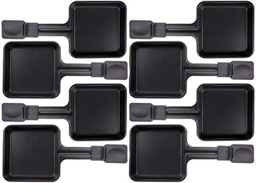 23178 - Lot de 8 poêlons à raclette - Universelle - 10 x 10 cm - Poignée extra longue
