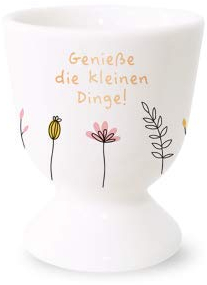 Grafik-Werkstatt 61481 Eierbecher mit Echtgold | Porzellan Becher | Genieße