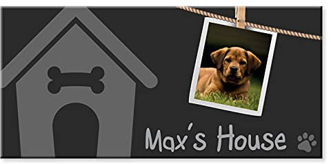 You Personalise Dog House Door Sign *BLACK*