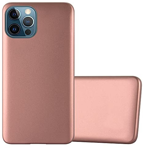 cadorabo Coque Compatible avec Apple iPhone 12 / iPhone 12 Pro en Metallic Or Rose - Housse Protection Souple en Silicone TPU avec Anti-Choc et Anti-Rayures - Ultra Slim Fin Gel Case Cover Bumper