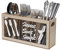 Optyuwah Cutlery Holder Organiser Wooden Kitchen Utensils Holder Cutlery Organiser Caddy, Cutlery Drainer Flatware Tableware Holder with 4 Compartments for Forks, Knives, Spoons, Chopstick