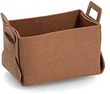 Zeller 14441 Aufbewahrungskorb, Filz, Cognac, ca. 18 x 13 x 11 cm