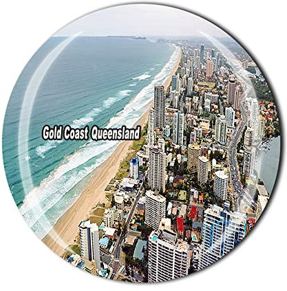Gold Coast Queensland Australia Fridge Magnet Crystal Tourist Souvenir Gift Collection Refrigerator Magnetic Sticker