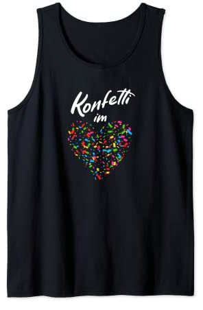 Konfetti im Herzen Fasching Karneval Konfetti Kostüm Outfit Tank Top
