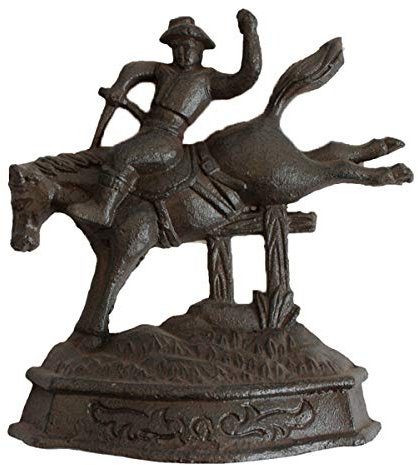 JTRHD Door Wedge Stopper Metal Windproof Door Stop Villa Exquisite Wrought Iron Art Door Plug Home for Homes,Offices (Color : Cast Iron, Size : 18x19.8x6.5cm)