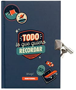 Mr. Wonderful Diario con candado - Todo lo Que Quiero Recordar, Multicolor, Talla única