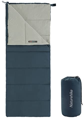 Naturehike Sacco a Pelo per Adulti, Sacco a Pelo Leggero Rettangolare Spliceable 3 Stagioni, per Campeggio all'Aperto, Escursionismo (Blu)