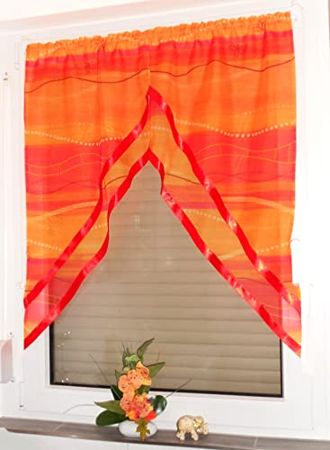 Gardine Store Bistrogardine Scheibengardine orange Verschiedene Größen (120 x 140 cm)