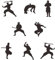 myrockshirt Ninja Set 9 teilig je 10cm Kinderzimmer Junge Samurai Aufkleber Sticker FREIE Farbwahl Autoaufkleber Wandtattoo