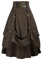 Scarlet Darkness Jupe Renaissance gothique pour femme, longueur genou, avec boucles et sangles, Marron café, L
