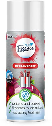 TruEssence Air Freshener Spray Odour Eliminator for Home, Cars, Clothes, Shoes. 400ml. (Red Lavender)