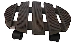 Siena Garden Holz-Pflanzenroller rund Ø 38 cm, anthrazit