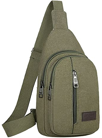 IQYU Taschen Halterung Männer Frauen Kleine Sling Crossbody Brusttasche Mehrzweck-Sling-Geldbörse One Strap Reisesporttasche mit Kopfhörerloch Business Taschen Damen Rot (A-Green, One Size)