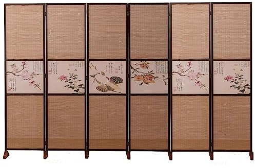 Raumteiler Sichtschutz Trennwand Stellwand 8 7 6 5 4 3 Panel Trennwand Orientalisch Bambusgewebe-Sieb Mit Muster, Freistehend Privatsphäre Temporäre Mauer, Hallen Separator Büro Trennwand ( Size : 1.5