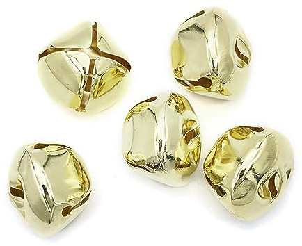 Wambere 50 Stück Kleine Glöckchen Zum Basteln,DIY-Glocken Mini-Glöckchen Basteln Rostschutz Metallglöckchen Glöckchen Schellen für Schmuck Basteln Geschenkverpackung Weihnacht Fest Deko,Gelb 15mm