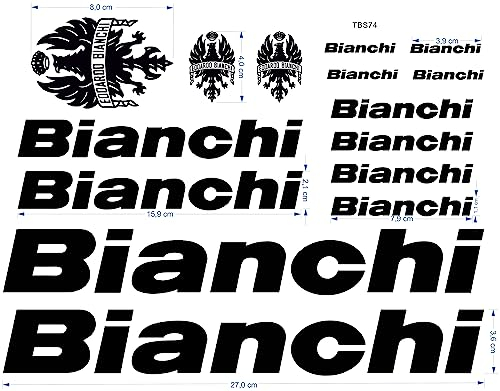 Generisch Stickers Aufkleber schwarz für Rahmen Rennrad oder Mountainbike kompatibel mit Bianchi TBS74
