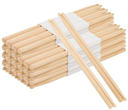 MANCHAP 20 pares de baquetas 5A, baquetas clásicas de madera de arce, baquetas con punta de madera para batería, práctica, rendimiento