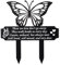 Zayookey Schmetterling Gedenkpfahl Friedhof Grabschild Pfahl Wetterfest Grabmarker Metall Grabstecker Friedhofsdekorationen Trauer Friedhof Gartenstecker für Grab Friedhof Draußen (schwarz)