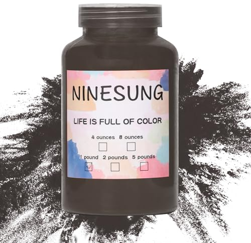 ninesung Black Powder Coating Paint, Coat Spray Paint, High Gloss Black Powder Coat Paint for Metalwork, Iron Railings, Fishing Leads and Jig Heads, Stainless Steels Crafts (2 Pounds, Black)