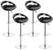 XUANYU Lot de 4 tabourets de bar, assise en plastique ABS, chaise de bar haute avec support lombaire et repose-pieds, tabourets de cuisine avec hauteur réglable 81-101 cm, assise 43×43×26 cm (Noir)