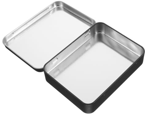 Kisangel Blechdose Mit Deckel Weißblech-aufbewahrungsbox Rechteckiger Metallbehälter Kleine Blechdose Metallcontainer Scharnierdeckel Nahtloses Design Robust Und Wiederverwendbar
