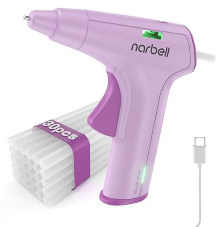 Narbell 12s Fast Preheating Cordless Hot Glue Gun with 30 Glue Sticks