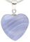 Lebensquelle Plus Herzanhänger aus echtem Edelstein | Öse aus 925er Silber - zwei Größen | Naturstein Anhänger Herz | Schmuck & Geschenkidee (Chalcedon, S (1,4 x 1,4 cm))
