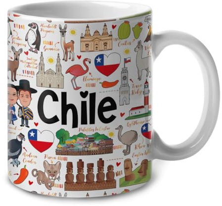Teetasse Chile Tasse Valentinstag Mehrfarbig Kaffeepott Geschenkidee Fototasse 330Ml Für Männer, Geschenk, Kollegen