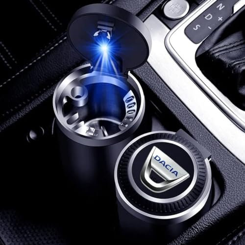 CWMLB Auto Aschenbecher für Dacia Sandero II 2015-2016,Aschenbecher mit Deckel Fahrzeug Rauchfreien Aschenbecher Aschenbecher Aschenbecher für Draussen Auto Zubehör Innenraum,Black