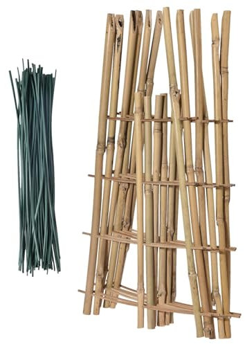 Bamboo Trellis | 6 Mini Bamboo Trellis | Bamboo Trellis for Climbing Plants, Outdoor Garden Ladder Trellis, Fan-Shaped Bamboo Trellis, Plant Trellis Indoor, Plant Support Trellis for Potted Plant