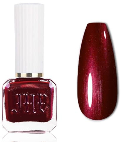 Red Glitter Pearl Nail Polish - Cherry Dark Pearlescent Shimmer Varnish - Air Dry Shiny Reflective Nail Art With Smooth Texture - Gifts for Women