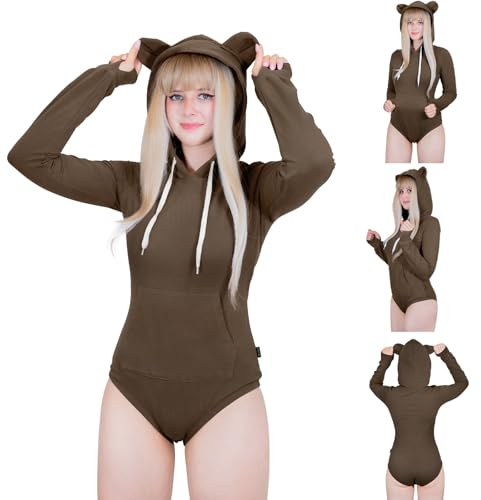 LittleForBig Grenouillère grenouillère en coton à capuche – Grenouillère à capuche confortable avec ours