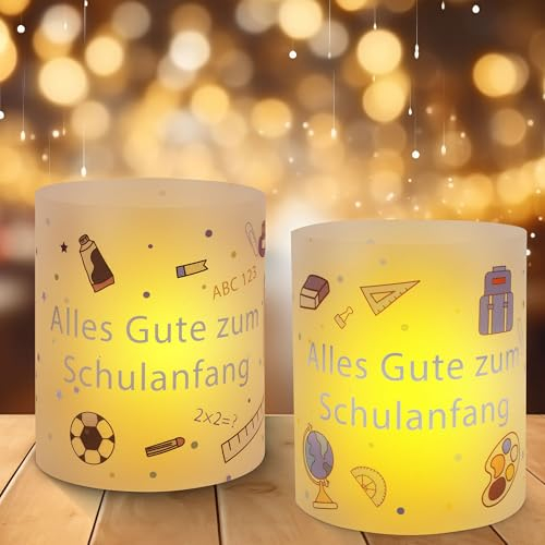 Deko Einschulung Junge, Windlichter Tischdeko Einschulung Junge 12 Stück, Schulanfang Deko Junge, Einschulung Junge Deko, Tischdeko Schulanfang, Schulanfang Party Deko Set für Teelichter oder Kerzen