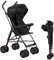 MUL-BOUTIQUE Poussette Bebe Confort,Poussette Canne Compacte 0-36kg,Poussette de Voyage avec Cotons et Moustiquaire,Roue Absorbant Les Chocs et Antidéflagrante (G1-noir)