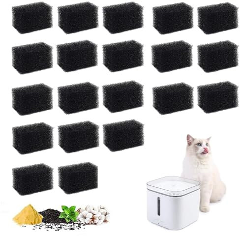 ZORTVUL 20 Pezzi Spugna Filtro Fontana Acqua Per Animali Domestici Per L Filtri Di Ricambio Fontana Da Bere Filtri Erogatore Acqua Per Cane Gatto