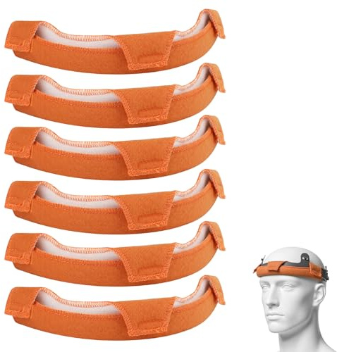 Helmeinsatz, Schweißband, waschbar, wiederverwendbar, schwer entflammbar, Baumwolle, schwer entflammbar, für Kettensäge, Helm, Ersatz, Schweißhelm, 6 Stück