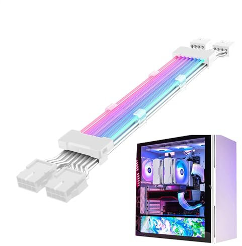 Energy Supply Cable, Cable Motherboard, Atx 24-Pin Argb Extension, Psu Color Mode Synchronized, Rgb Lighting For Wire Pc Builds, Kit, Comb Ensures, 26.5cm