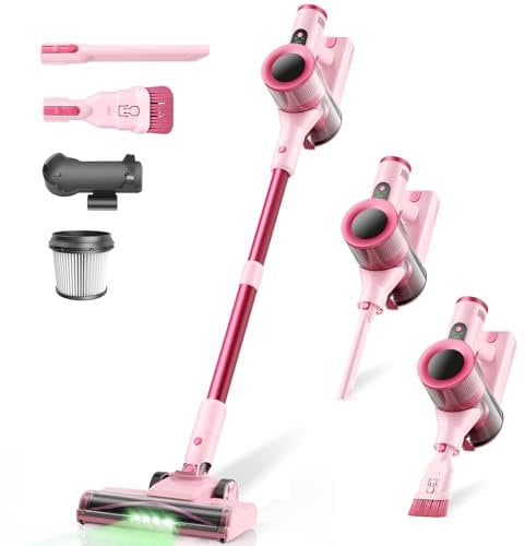 Aspirapolvere Senza Fili, 45KPa 50Mins Scopa Elettrica Senza Fili con Autoportante, Display LED intelligente,Leggero aspirapolvere ricaricabile antigroviglio,Potente per Pavimenti/Tappeti/Peli Animali