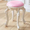 Tabouret de Maquillage Vintage Chaise de Maquillage Rembourrée avec Pieds en Acier Plastique pour Dressing/Salon/Chambre Chaise Ronde Or Rose