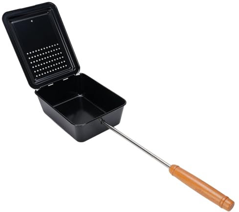 Popcorn -Tablett mit Abnehmbarem Griff, Eisenhandbuch Popcorn Grill Tably Popcorn Pancorn Hersteller für Home Camping Garten