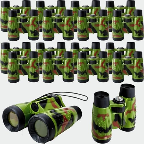 20er-Pack Camouflage-Spielzeugferngläser mit Umhängeband, Dschungelferngläser, Safari-Ferngläser für Kinder, Entdecker, Geschenke, Camping, Jagd, Safari, Partygeschenke