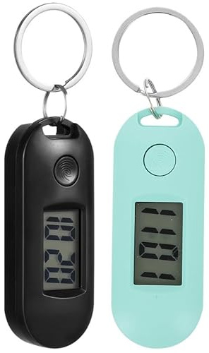 TOVINANNA 2Pcs Digital Pocket Watch Keychain Silent Electronic Examination Clock for Student Nurse Exam Taking School Classroom Test Small Portable Clip On Keyring for Backpack
