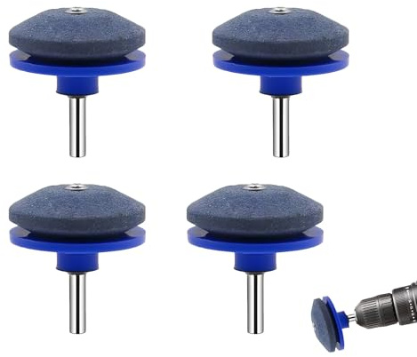 4 PCS Schärfer,für stumpfe Klingen von Rasenmähern,Rasenmäher Messerschärfer,Rasenmäher Schärfer,Rasenmähermesser Schleifen,Messerschärfer Rasenmäher,für jede elektrische Handbohrmaschine