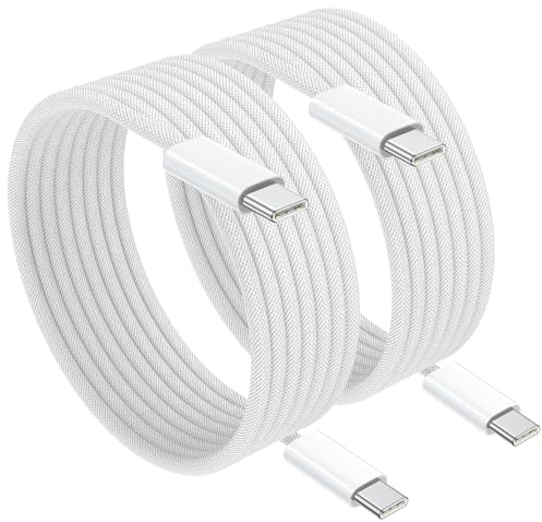 NIBIKIA 100W USB C Kabel 2M 2Stück Schnellladekabel USB C auf USB C Kabel | USB-C PD 3.0 Schnellladekabel USBC auf USBC Kabel für iPhone17 16 15 Pro Max, Samsung Galaxy S25 24 23, iPad Pro