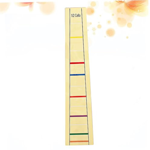 1/2 Cello Fingeraufkleber Gelbe aus Papier Größe für Griffbrett | Fingerpositionshilfe zur Griffbrettorientierung, Leicht Ablösbar, für Lernende, Steigert das Üben