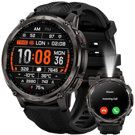 KOSPET Tank T4C GPS Montre Connectée Homme, Lampe Torche LED, Talkie-Walkie