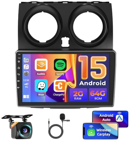 Ohradio Autoradio Android 15 9 per Nissan Qashqai 2006-2013 CarPlay | Nero, 2+64GB. Wireless CarPlay, Android Auto, BT, GPS, WiFi, FM/RDS, SWC, Retrocamera, MIC