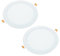 Jandei – Pack x 2 Downlights LED Empotrable Redondo, 18W, 1500 Lúmenes, Extraplano 13 mm, Orificio de Montaje Ø200-205 mm, Blanco Cálido 3000K con Transformadores Incluidos