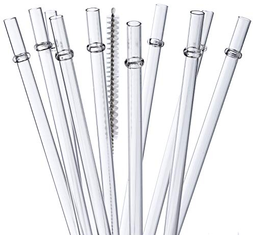 ALINK Lot de 10 pailles transparentes en plastique rigide Tritan de 26,7 cm, longues pailles de rechange réutilisables pour bocaux Stanley, YETI, Starbucks, Mason Jar de 473,6 g, 590 ml, 850,5 g, avec