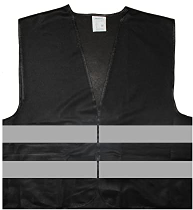 Warnweste BZW. Signalweste bunt mit reflektierenden Streifen- Größe L/XL, Schwarz